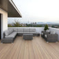 Outdoor Wicker Sofa Set 12pc Brown Aluminum Seats 8