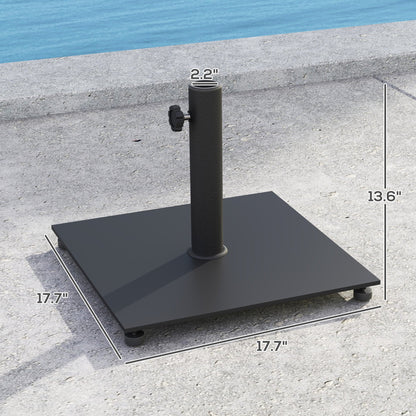 Patio Umbrella Stand Base 17.7" Square Black Heavy Duty