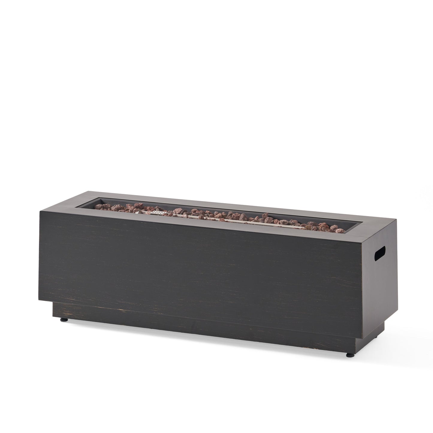 Modern 40 in Outdoor Iron Propane Fire Pit, 50,000 BTU, Sleek Design, Dark Brown