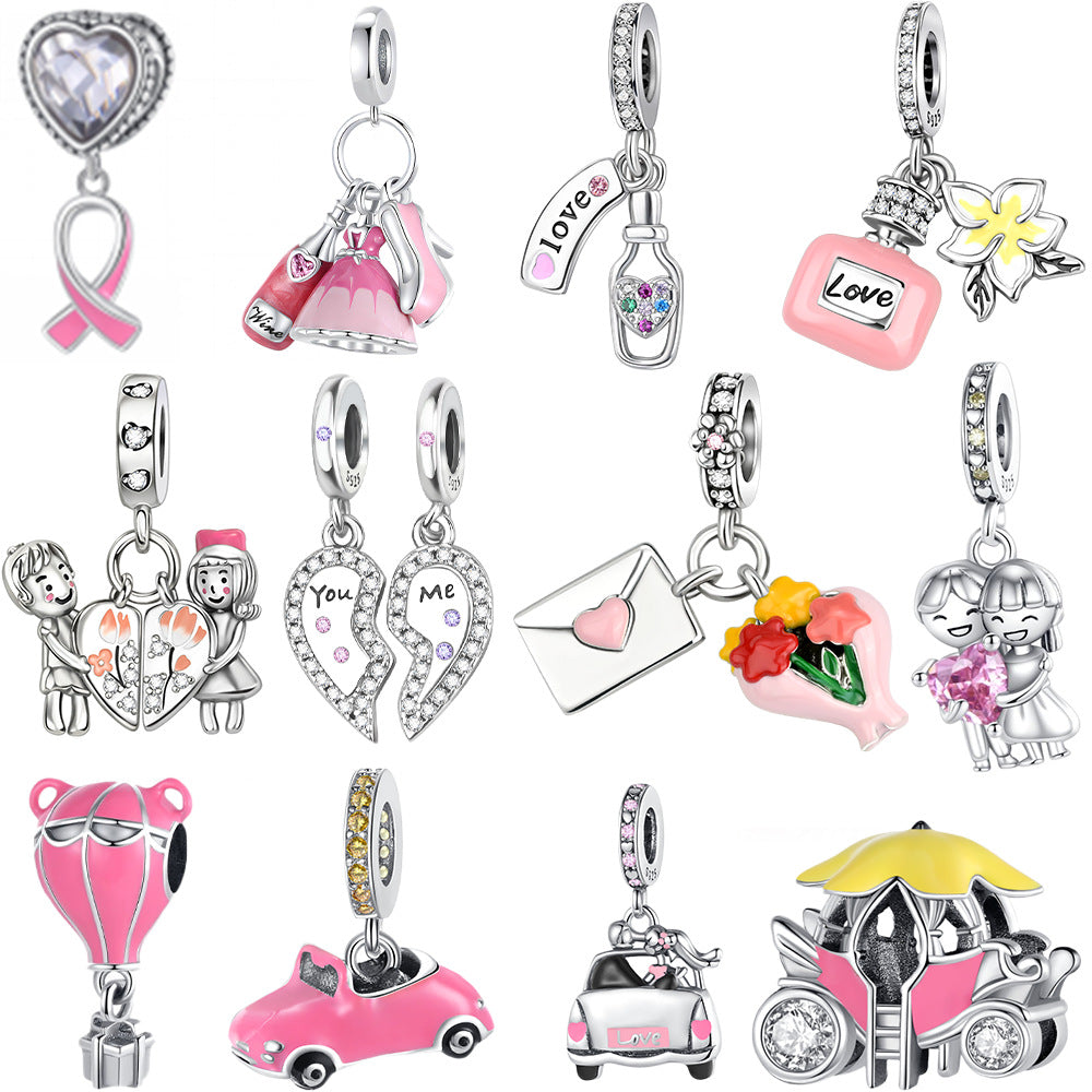 Silver-plated DIY Love Confession Beaded Bracelet Jewelry