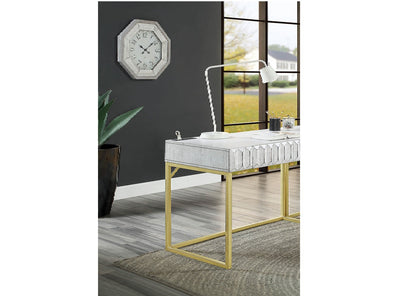 Transitional Two-tone Computer Desk Antique White, USB Port Lift Top Design A...