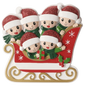 Sleigh With Gold Rails Family of 6 Ornament