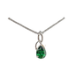 Sterling Silver Cz Emerald Trinity Necklace