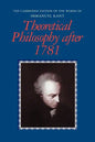 Theoretical Philosophy After 1781 - Paperback
