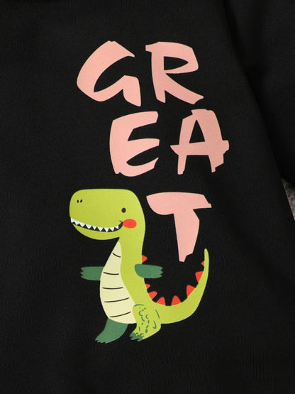 Children's Dinosaur Graphic Sweatshirt and Pants Set