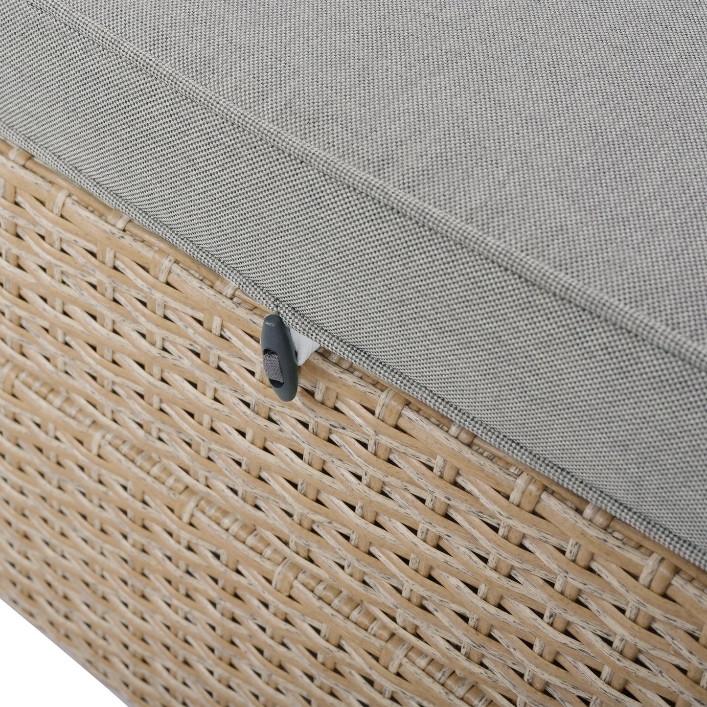 Outdoor Double Sunbed, Wicker Rattan Patio Reclining Chairs with Adjustable