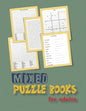 Mixed puzzle books for adults: word search, sudoku hard, Number searches, scramble, and mazes 8,5"x11" 106 pages - Paperback