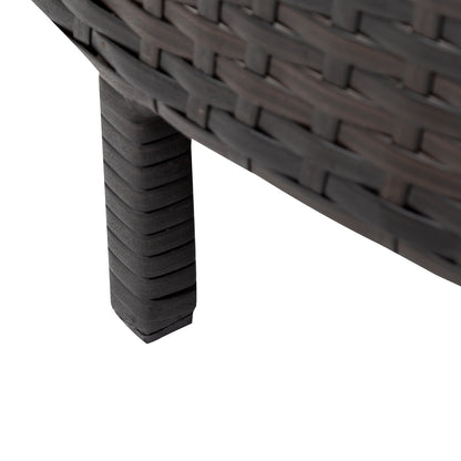 Outdoor Sectional Set PE Rattan Steel Gray Half Moon 5 Piece 350 LB