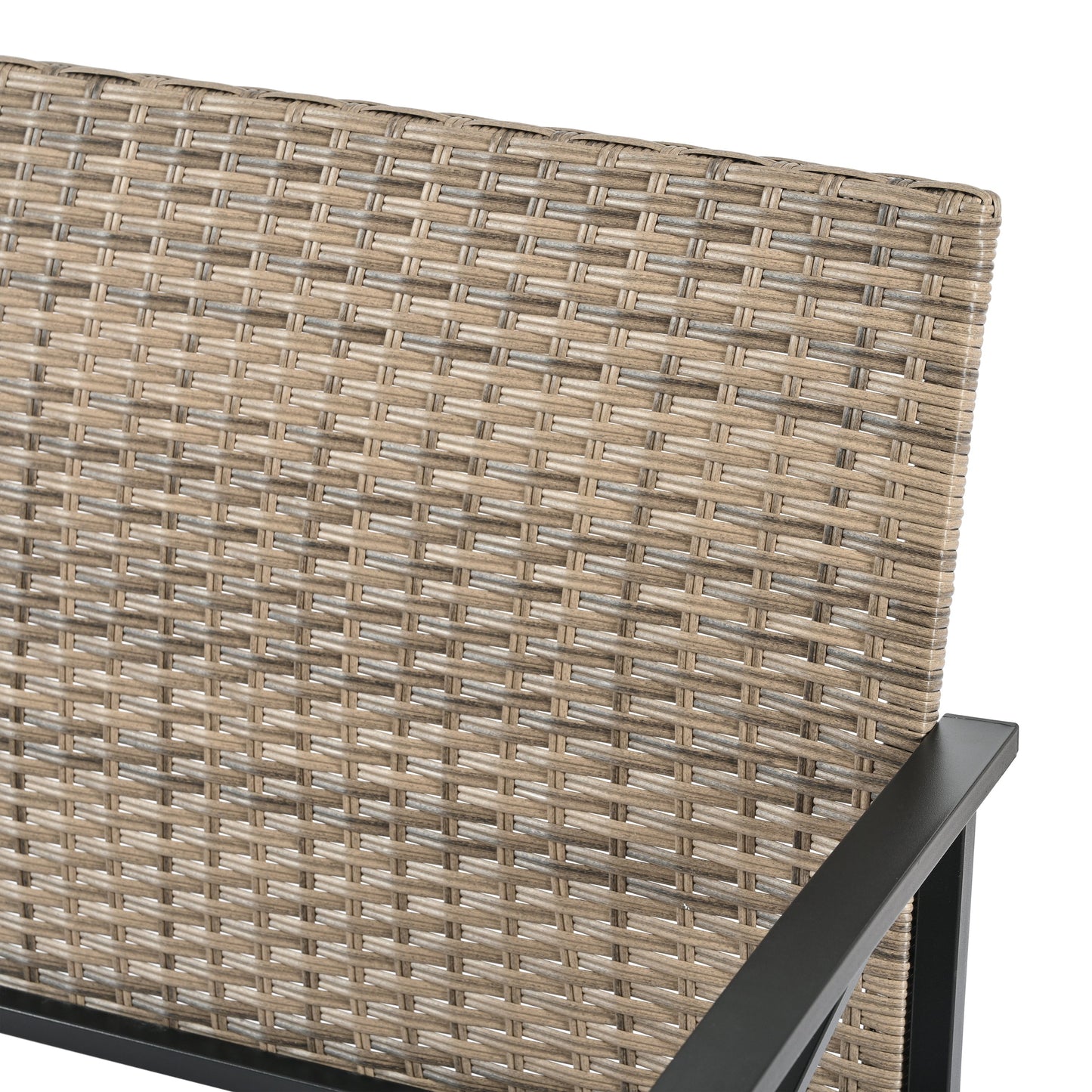 Outdoor Patio Set PE Rattan Brown 4 Piece Cushioned