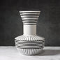 Black And White Striped Geometric Ceramic Vase Flower Ornaments