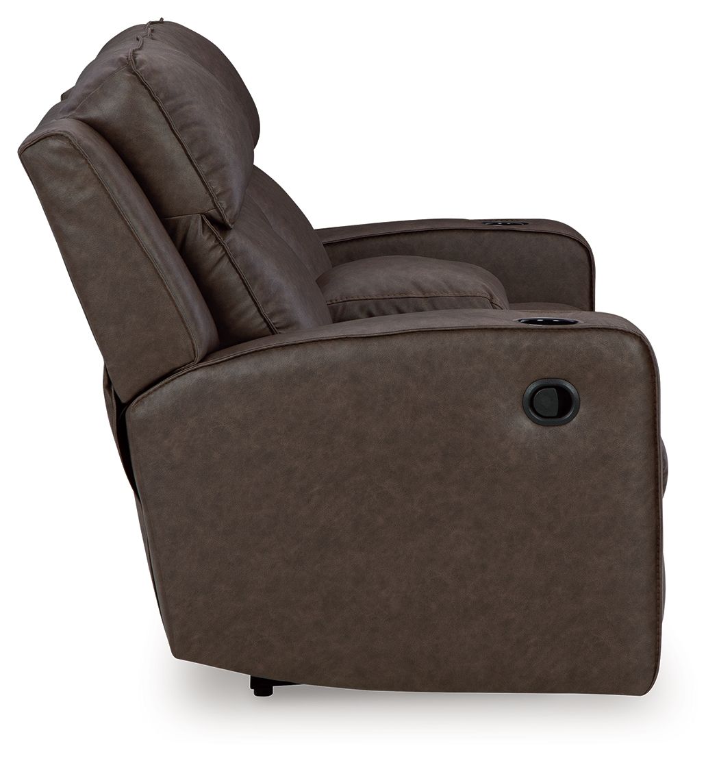 Lavenhorne - Dbl Rec Loveseat W/Console - Granite