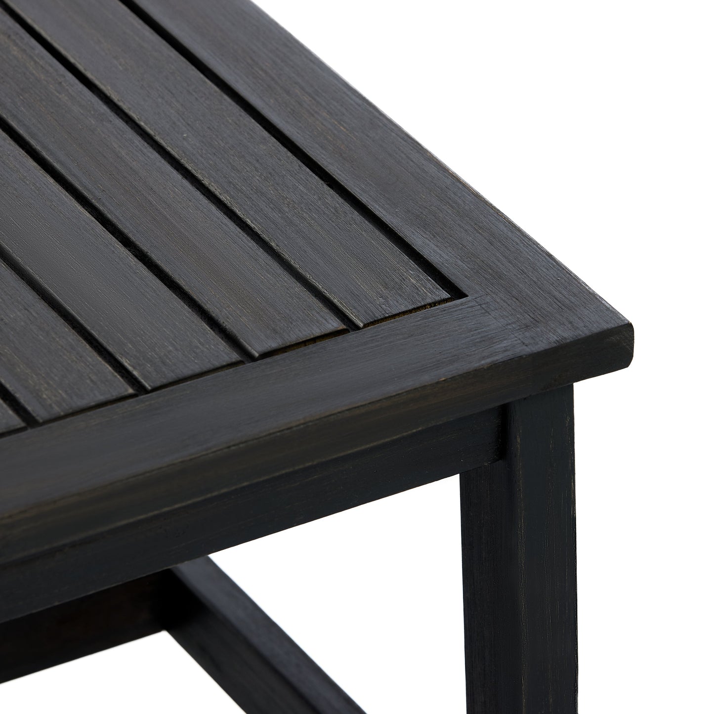 Outdoor Sofa Set Acacia Wood Textilene 2 Piece Dark Gray White Cushion
