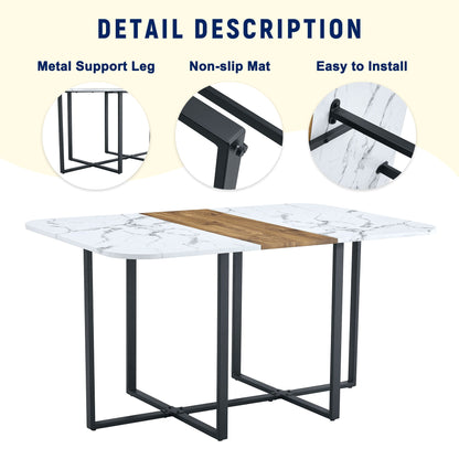 2 Tone Dining Table For Modern Minimalist And Industrial Styles