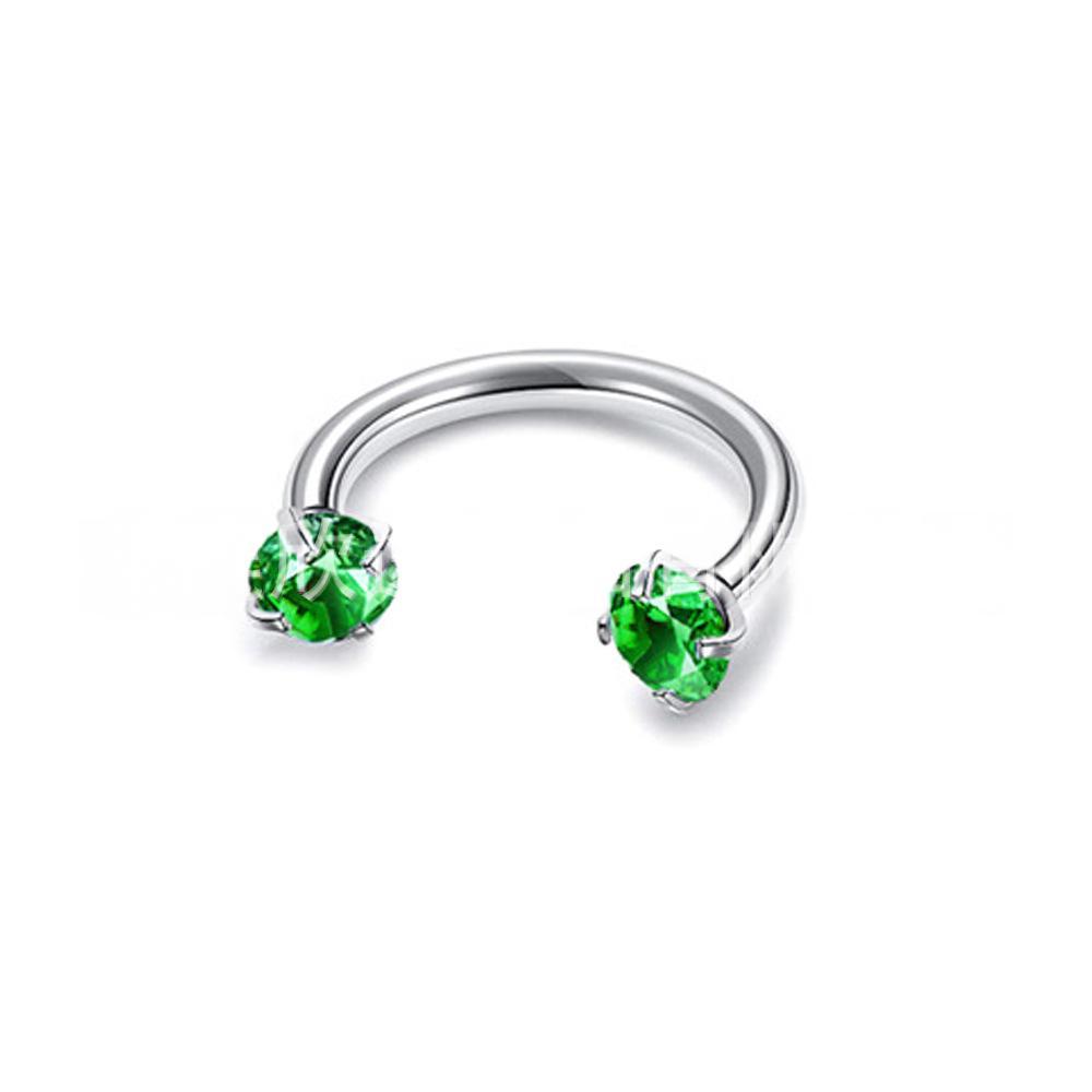 Piercing Jewelry Round Double-Zircon Nose Ring