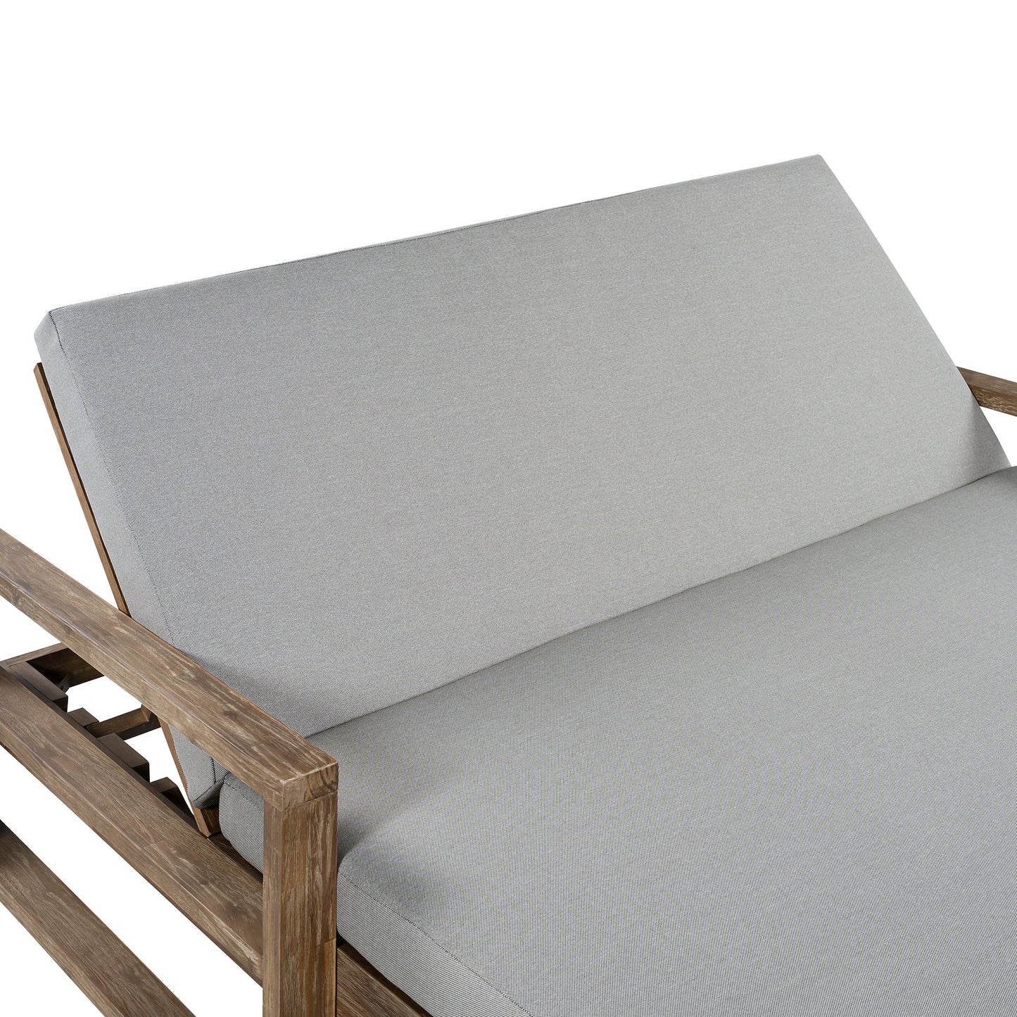 Outdoor Daybed Acacia Wood Farmhouse Gray with Wheels 2 Person