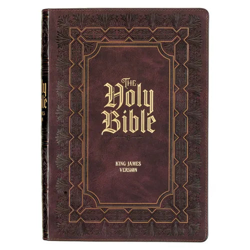 KJV Holy Bible, Super Giant Print Faux Leather Red Letter Edition - Ribbon Marker, King James Version, Burgundy - Leather