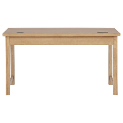 Vermes 55-inch 3-drawer Writing Desk with Power Outlet Light Ash