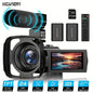 16x Zoom 1080P HD Digital Camera Bundle with 2 Batteries, 32G TF Card, Mic, Hood & Bag