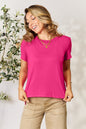 Soft Rayon Crewneck Tee with Short Sleeves