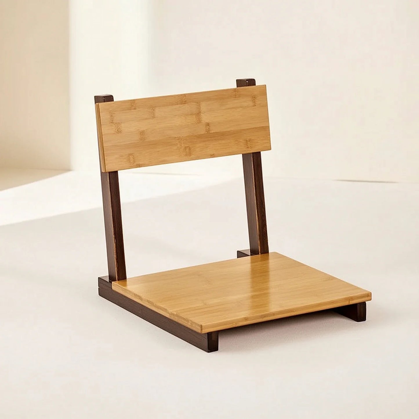 Bamboo Folding Floor Chair with Backrest – Japanese-Inspired Low-Profile Seat
