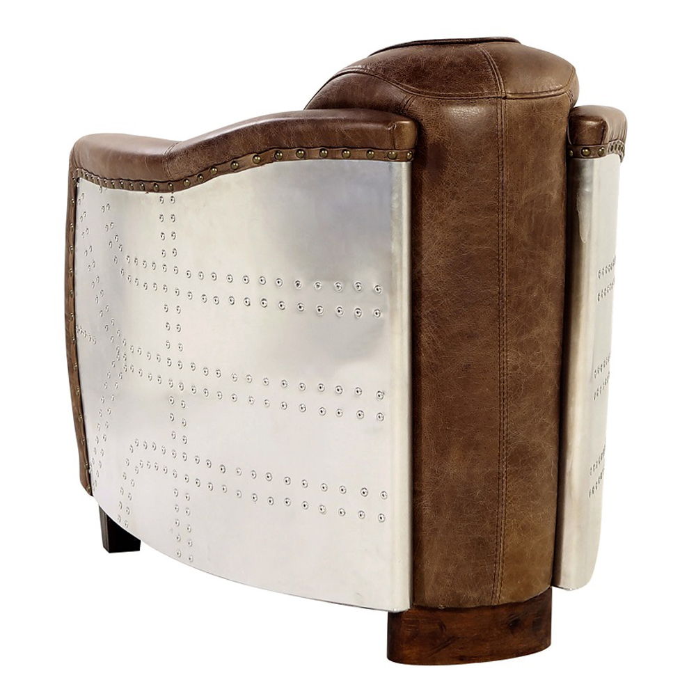 Brancaster - Chair - Retro Brown Top Grain Leather & Aluminum