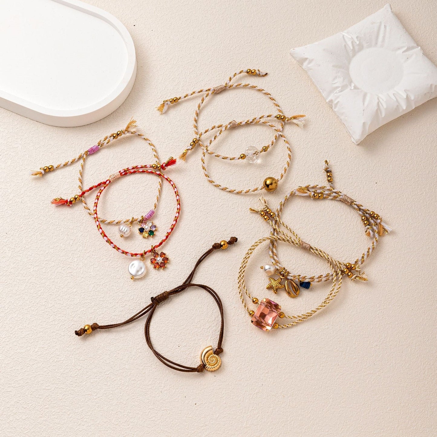 Multilayer Stacked Bracelet Womens Stretchy Beach Bracelet