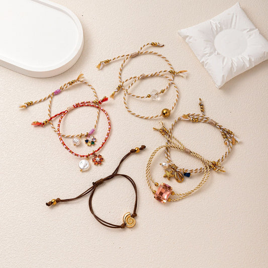 Multilayer Stacked Bracelet Womens Stretchy Beach Bracelet