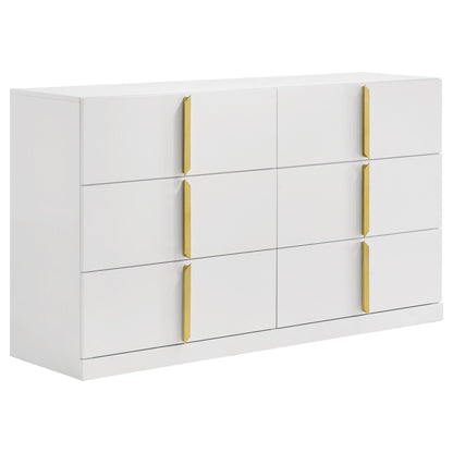 Ines 5-piece Eastern King Bedroom Set Grey and White High Gloss