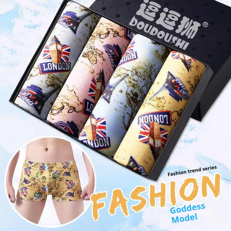 Men's Boxer Briefs Student Trendy Fashion New