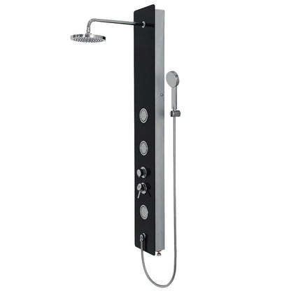 59 Inch Tempered Glass Shower Panel with Hand Shower