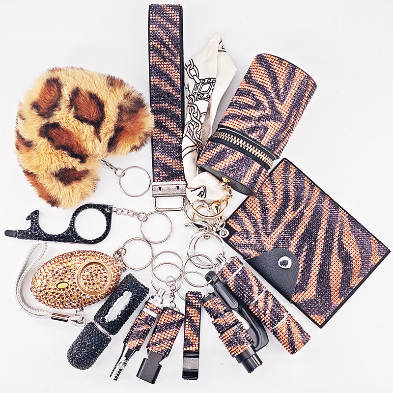 Multifunctional Portable Womens 12-Piece Keychain Set