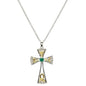 Celtic Trinity Emerald and Diamond Cross Necklace