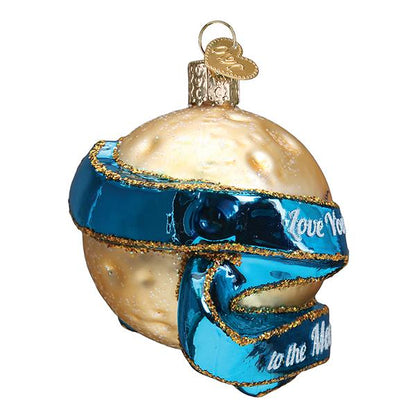 Love You to the Moon and Back Glass Ornament