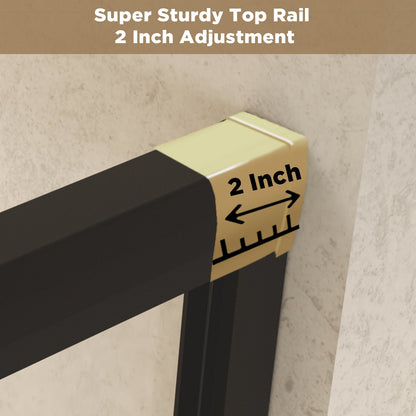 Modern Matte Black Aluminum Frame Double Sliding Shower Door, 56-60in x 72in