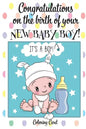 CONGRATULATIONS on the birth of your NEW BABY BOY! (Coloring Card): (Personalized Card/Gift) Personal Inspirational Messages & Quotes, Adult Coloring! - Paperback