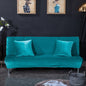 All-inclusive Silver Fox Velvet Armless Folding Sofa Bedspread