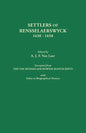 Settlers of Rensselaerswyck, 1630-1658. Excerpted from the Van Rensselaer Bowier Manuscripts, with Index to Biographical Notes - Paperback