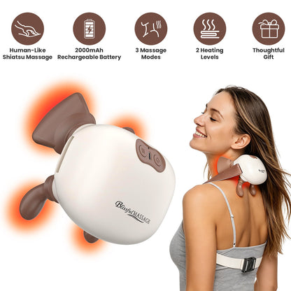 Cordless Neck Massager with Heat & Shiatsu Kneading