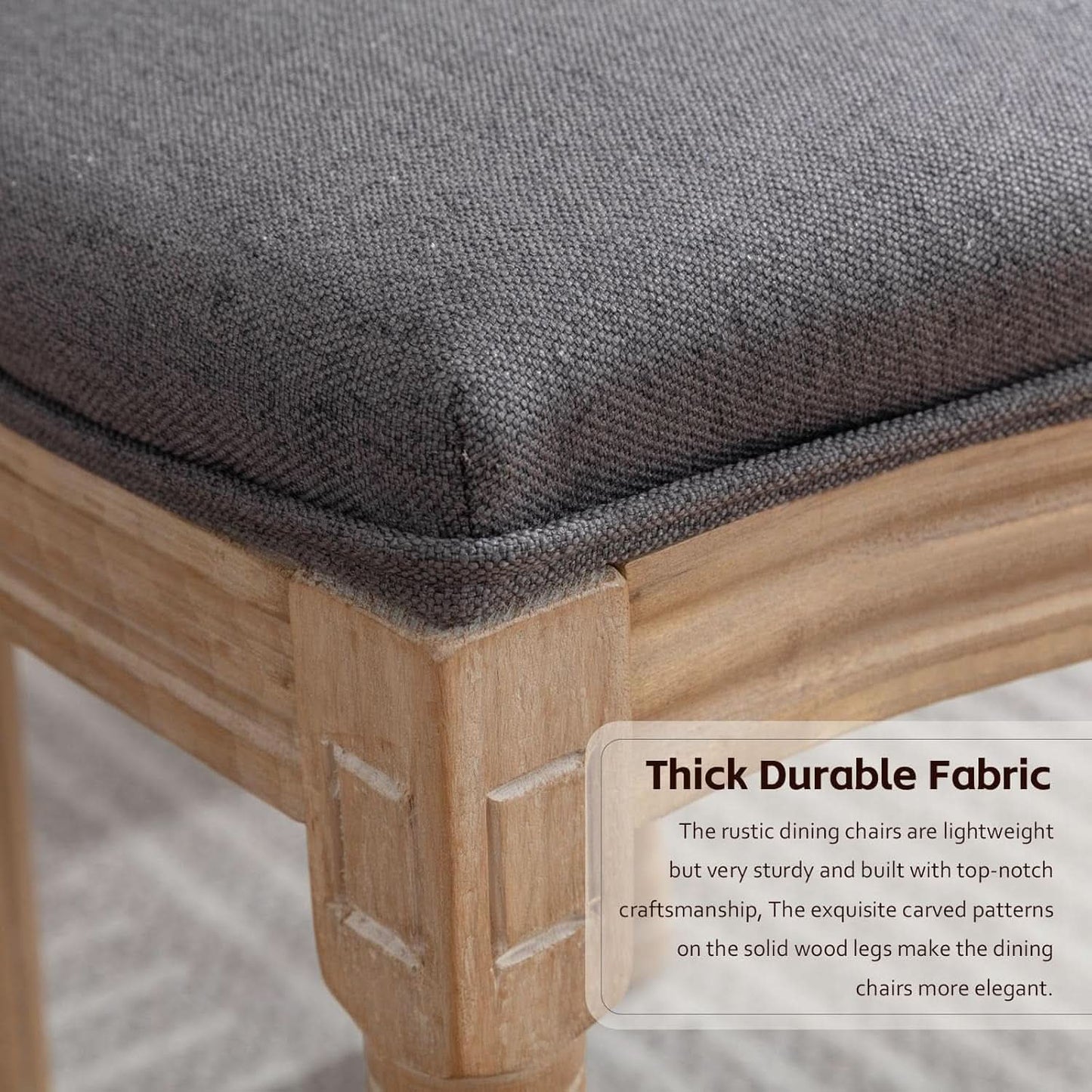 Upholstered Dining Chairs Set Of 6 Grey Fabric Oval Back