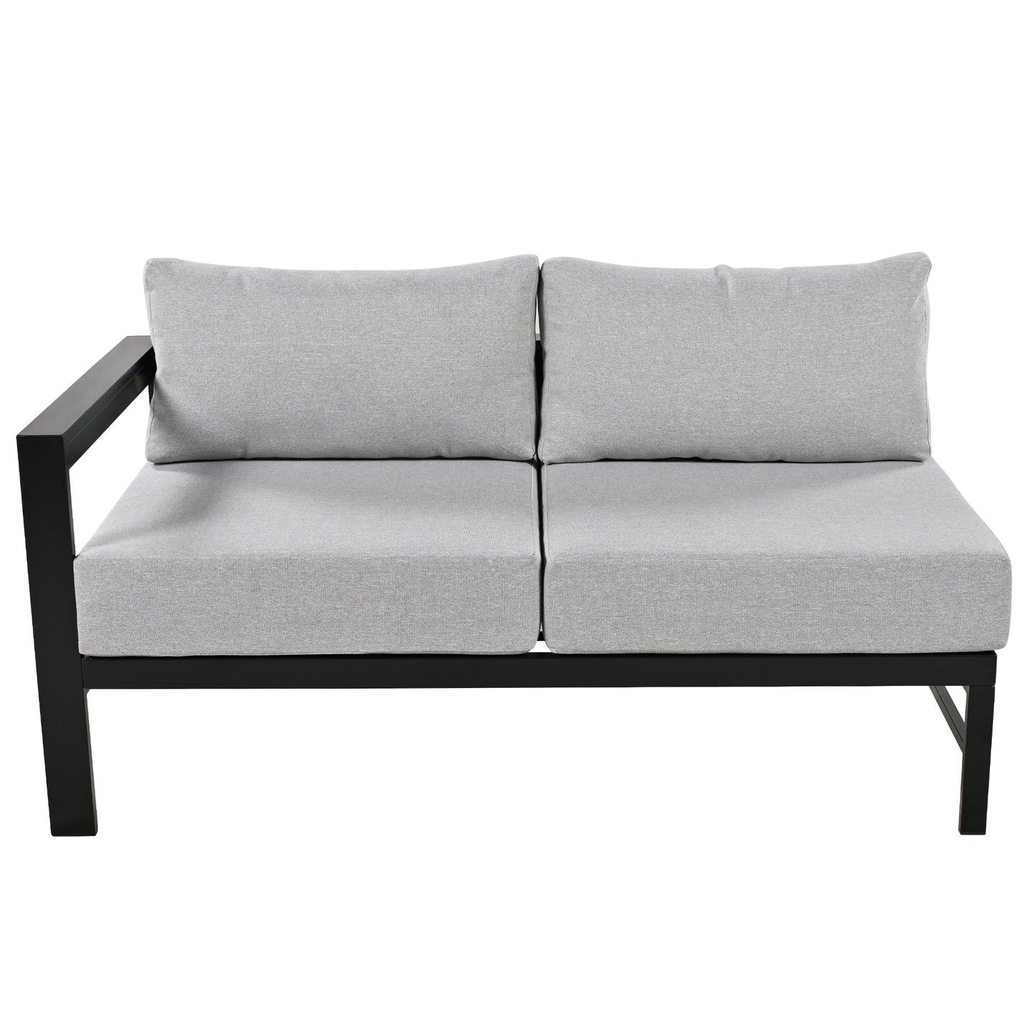 Outdoor Sectional Set Iron Gray U-Shape Seats 5 to 6 5.9 In Cushion