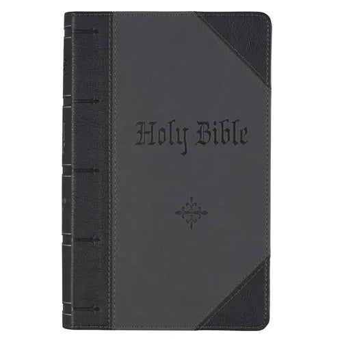 KJV Bible Giant Print 2-Tone Black/Dark Gray - Leather