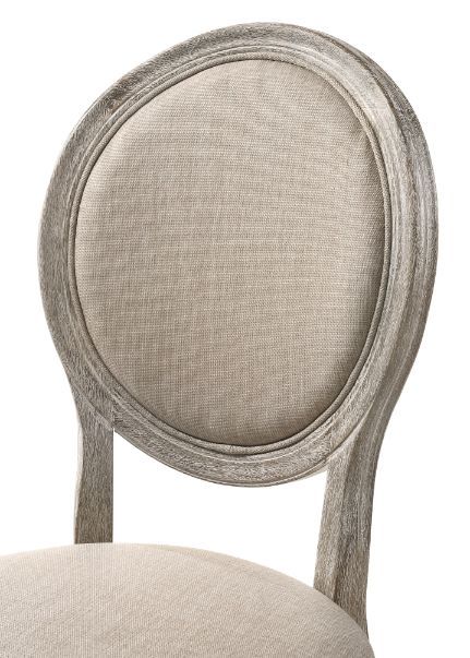 Faustine - Side Chair (Set of 2) - Tan Fabric & Salvaged Light Oak