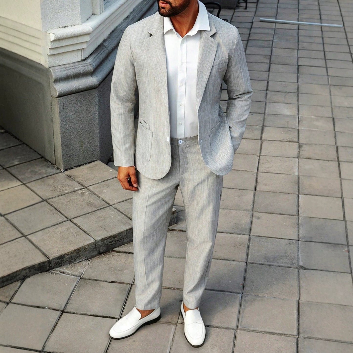 Mens Business Single-Breasted Suit Set
