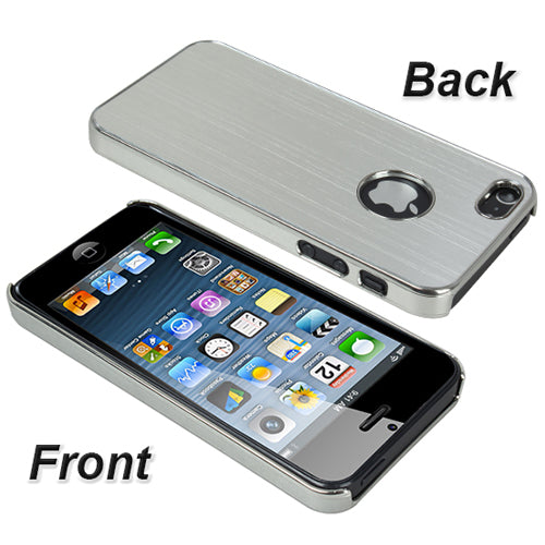 Silver Brushed Aluminum Chrome Hard Case for iPhone 5