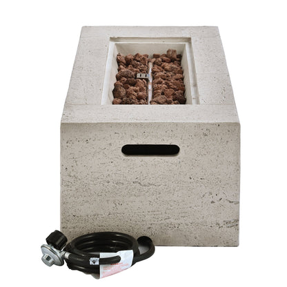 2-in-1 Outdoor Fire Pit and Propane Tank Stand Set 41.9 Inch, Beige Black