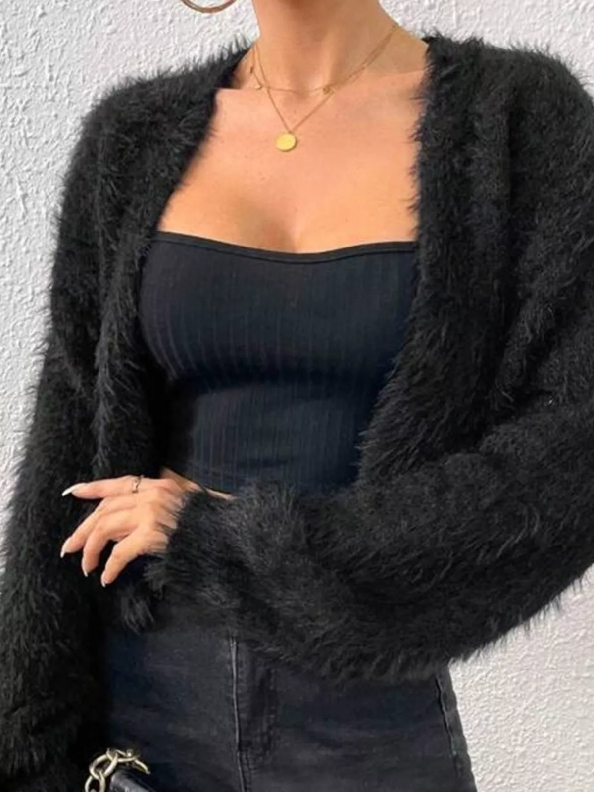 Open Front Long Sleeve Cardigan