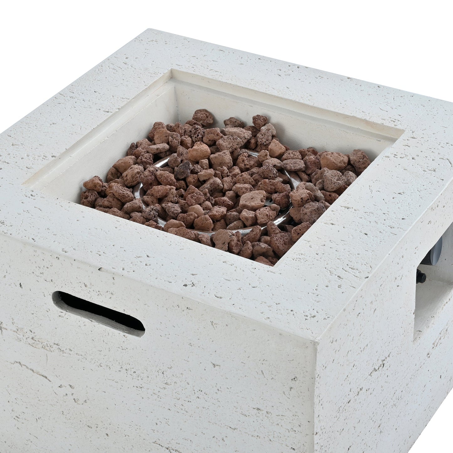 Propane Fire Pit Square MGO 40000 BTU 24" with Side Table Cover