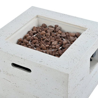 Propane Fire Pit Square MGO 40000 BTU 24" with Side Table Cover