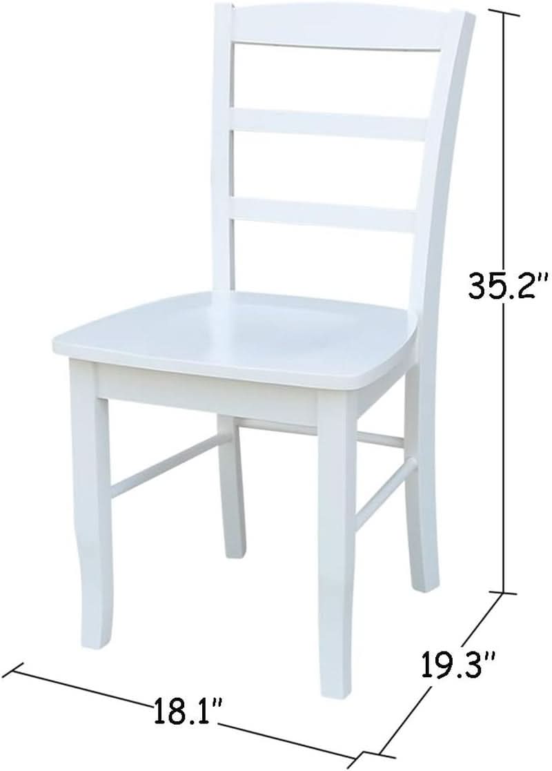 Madrid Ladderback Dining Chairs Set Of Two White Finish