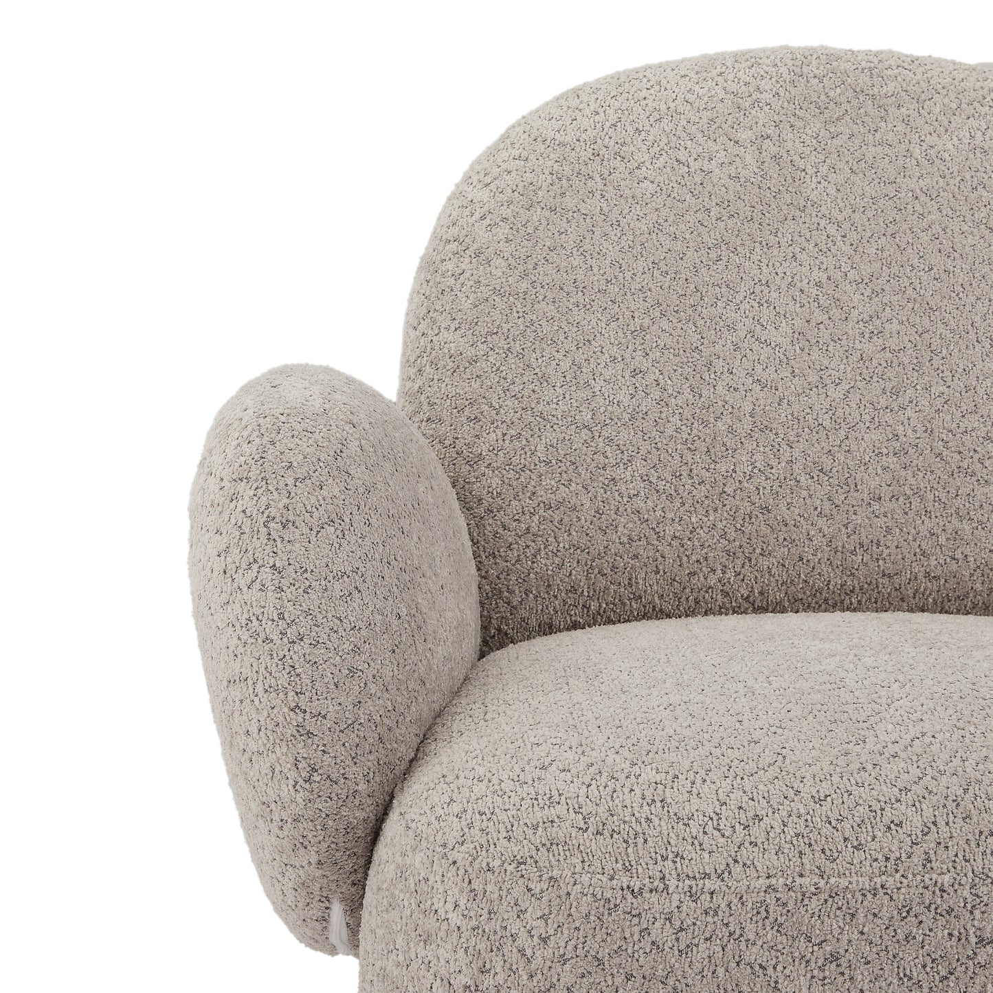 Accent Chair Swivel 360 Degree Fabric Gray Metal Frame 35x35x32 In